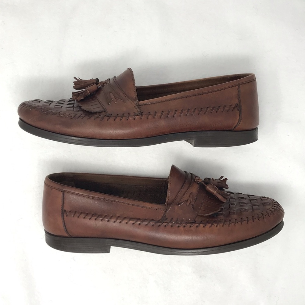 Giorgio Brutini Men’s Brown Leather Tassel Loafers 12D Preppy